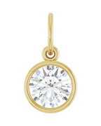 Pingente Solitário com Cravação Bezel em Ouro 14k com Diamantes de Laboratório – Modelo 2