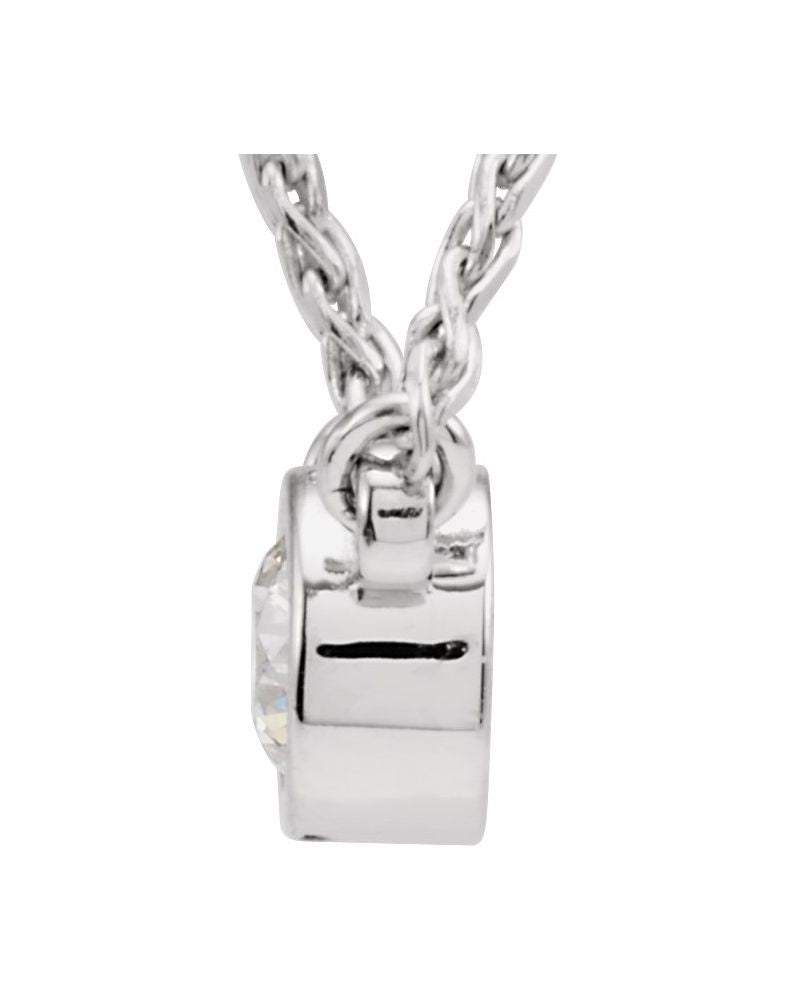 Colar Solitário com Cravação Bezel em Ouro 14k com Diamantes Naturais – Modelo 3