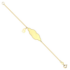 Pulseira Placa Nuvem Anjinho 13CM — Ouro 10K