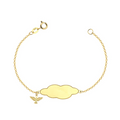Pulseira Placa Nuvem Esp Santo 13CM — Ouro 10K