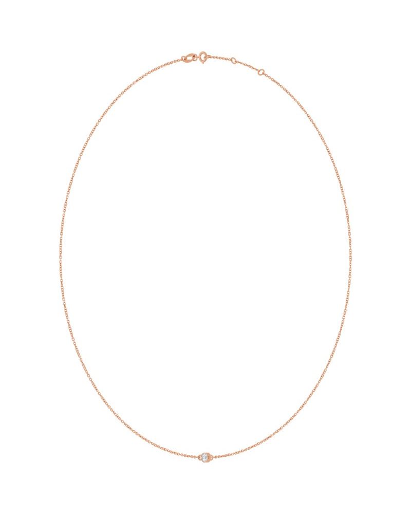 Colar Estações com Cravação Bezel em Ouro 14k com Diamantes de Laboratório