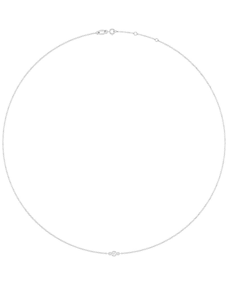 Colar Estações com Cravação Bezel em Ouro 14k com Diamantes de Laboratório