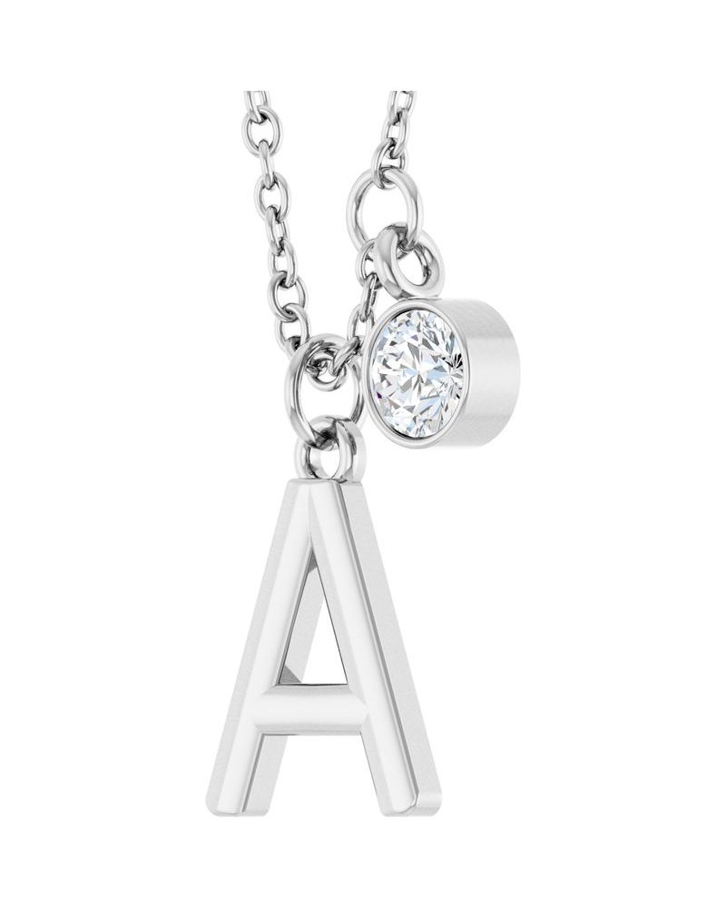 Colar Inicial Cravejado em Ouro 14k com Diamantes de Laboratório – Modelo 2