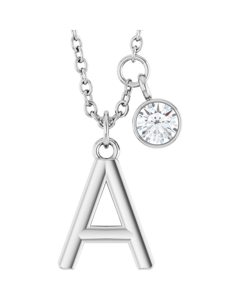 Colar Inicial Cravejado em Ouro 14k com Diamantes de Laboratório – Modelo 2