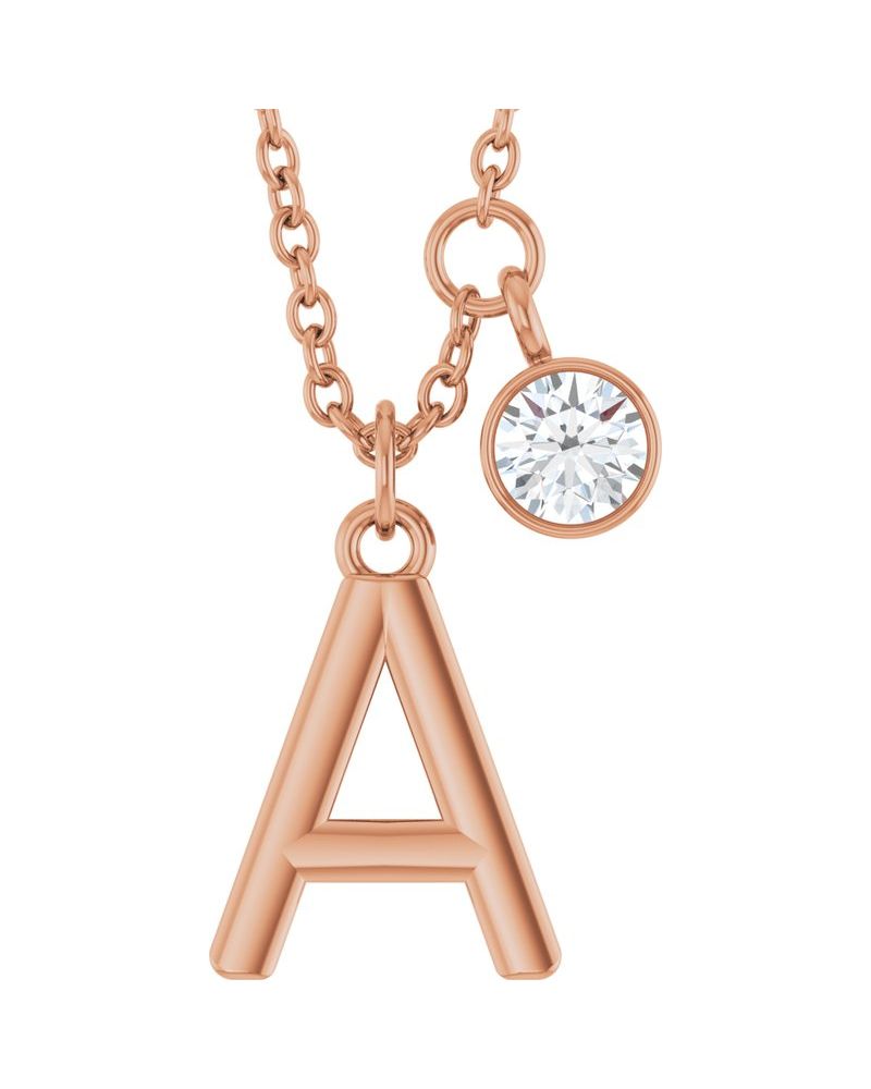 Colar Inicial Cravejado em Ouro 14k com Diamantes de Laboratório – Modelo 2