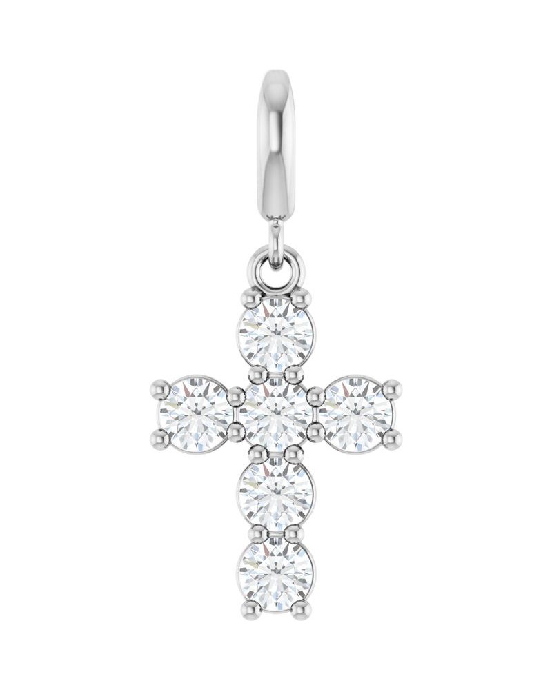Pingente Cruz Cravejado em Ouro 14k com Diamantes de Laboratório – Modelo 11