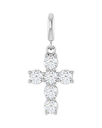 Pingente Cruz Cravejado em Ouro 14k com Diamantes de Laboratório – Modelo 11