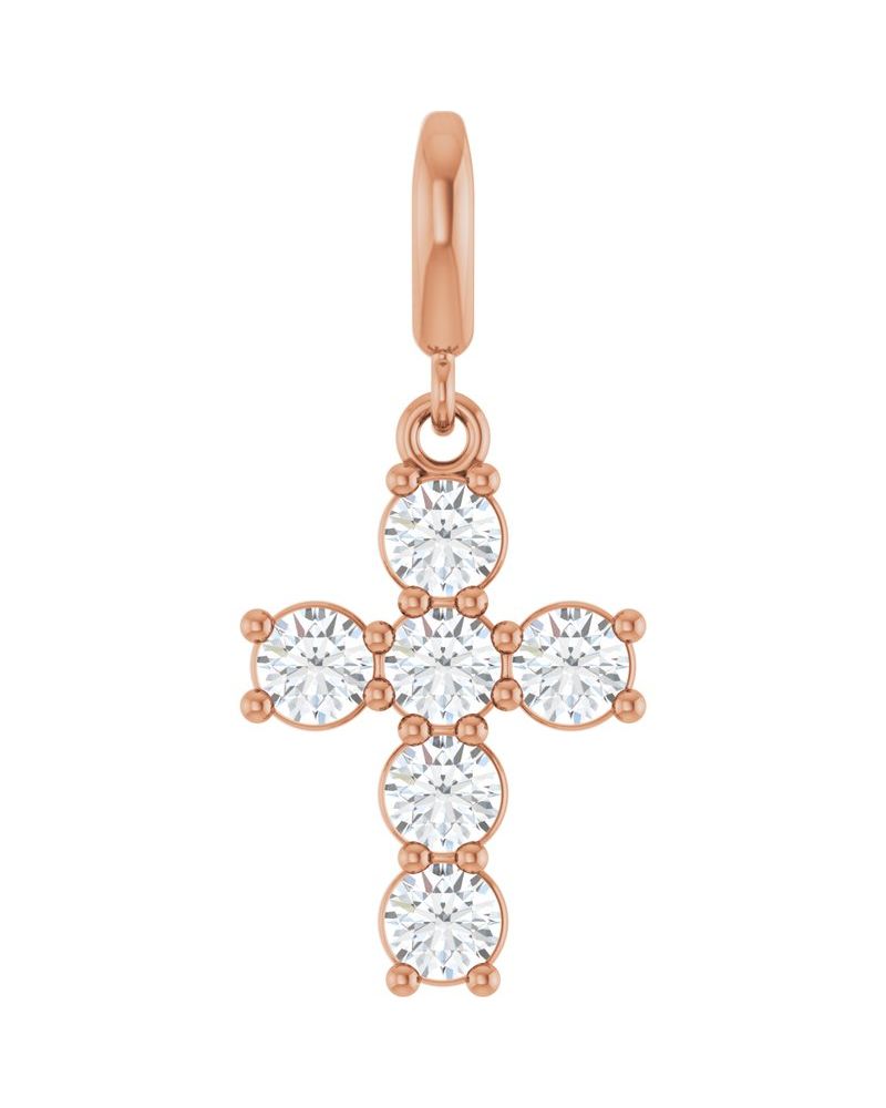 Pingente Cruz Cravejado em Ouro 14k com Diamantes de Laboratório – Modelo 11