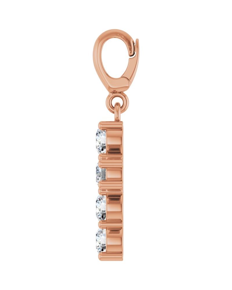 Pingente Cruz Cravejado em Ouro 14k com Diamantes de Laboratório – Modelo 11
