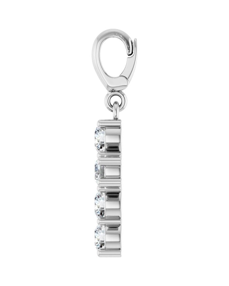 Pingente Cruz Cravejado em Ouro 14k com Diamantes de Laboratório – Modelo 11
