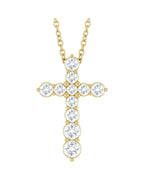 Colar Cruz Cravejado em Ouro 14k com Diamantes de Laboratório – Modelo 4