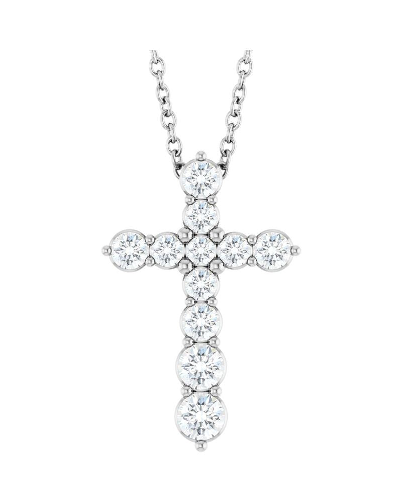 Colar Cruz Cravejado em Ouro 14k com Diamantes de Laboratório – Modelo 4