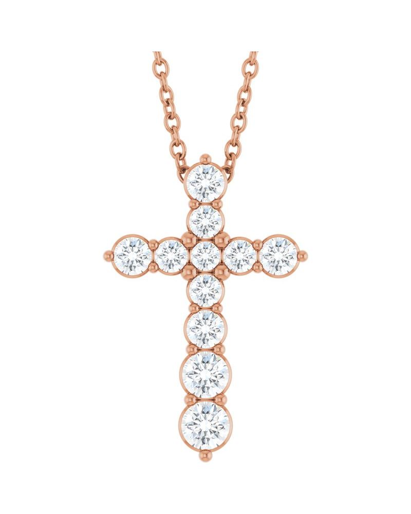 Colar Cruz Cravejado em Ouro 14k com Diamantes de Laboratório – Modelo 4