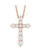 Colar Cruz Cravejado em Ouro 14k com Diamantes de Laboratório – Modelo 4