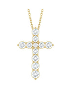 Colar Cruz Cravejado em Ouro 14k com Diamantes de Laboratório – Modelo 4