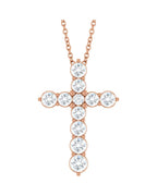 Colar Cruz Cravejado em Ouro 14k com Diamantes de Laboratório – Modelo 4