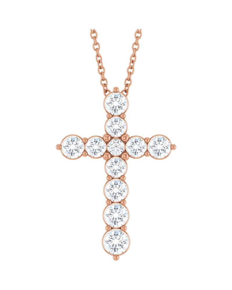 Colar Cruz Cravejado em Ouro 14k com Diamantes de Laboratório – Modelo 4