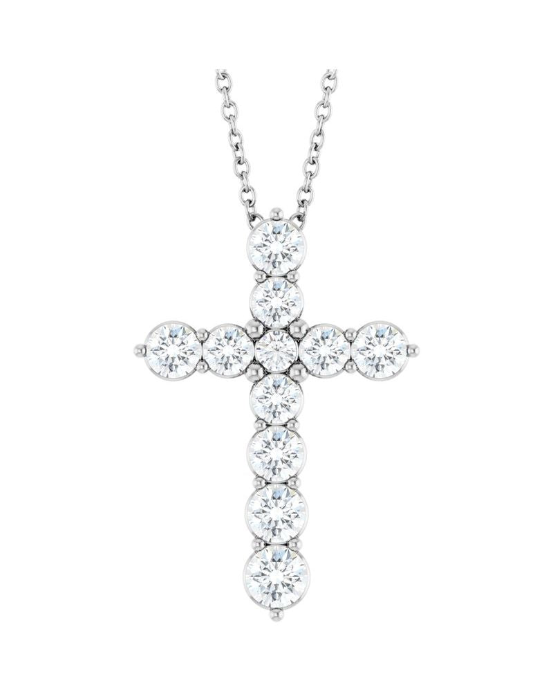 Colar Cruz Cravejado em Ouro 14k com Diamantes de Laboratório – Modelo 4