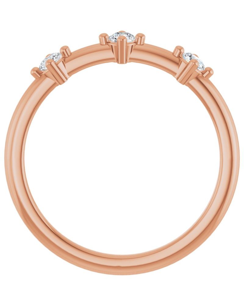 Anel Família Empilhável em Ouro 14k com Diamantes de Laboratório – Modelo 4