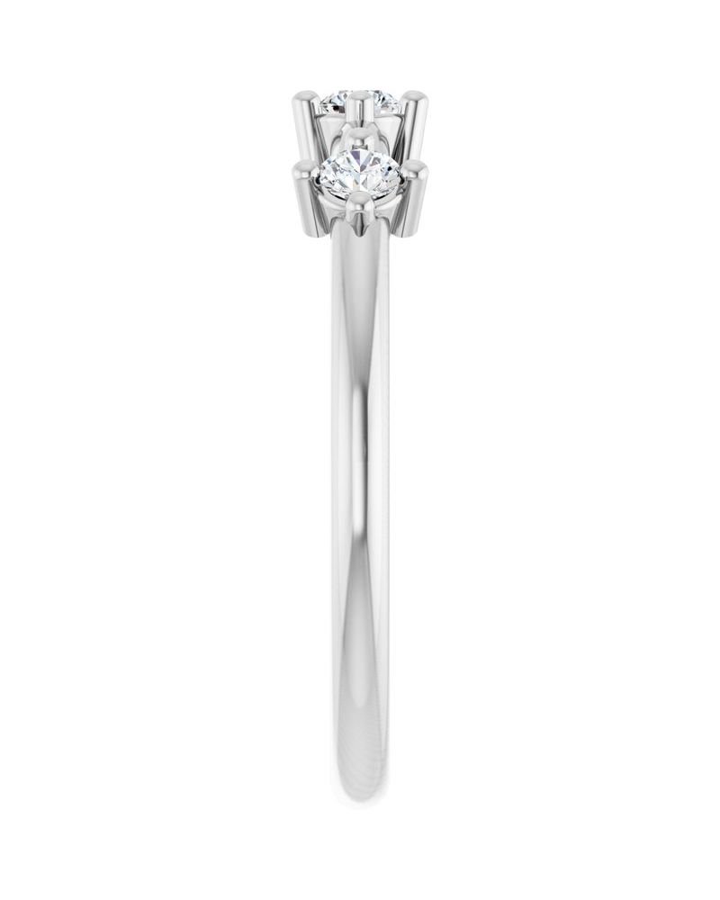 Anel Família Empilhável em Ouro 14k com Diamantes de Laboratório – Modelo 4