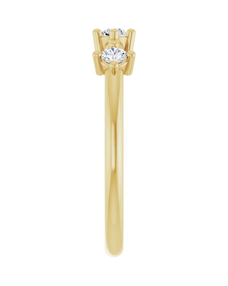 Anel Família Empilhável em Ouro 14k com Diamantes de Laboratório – Modelo 4