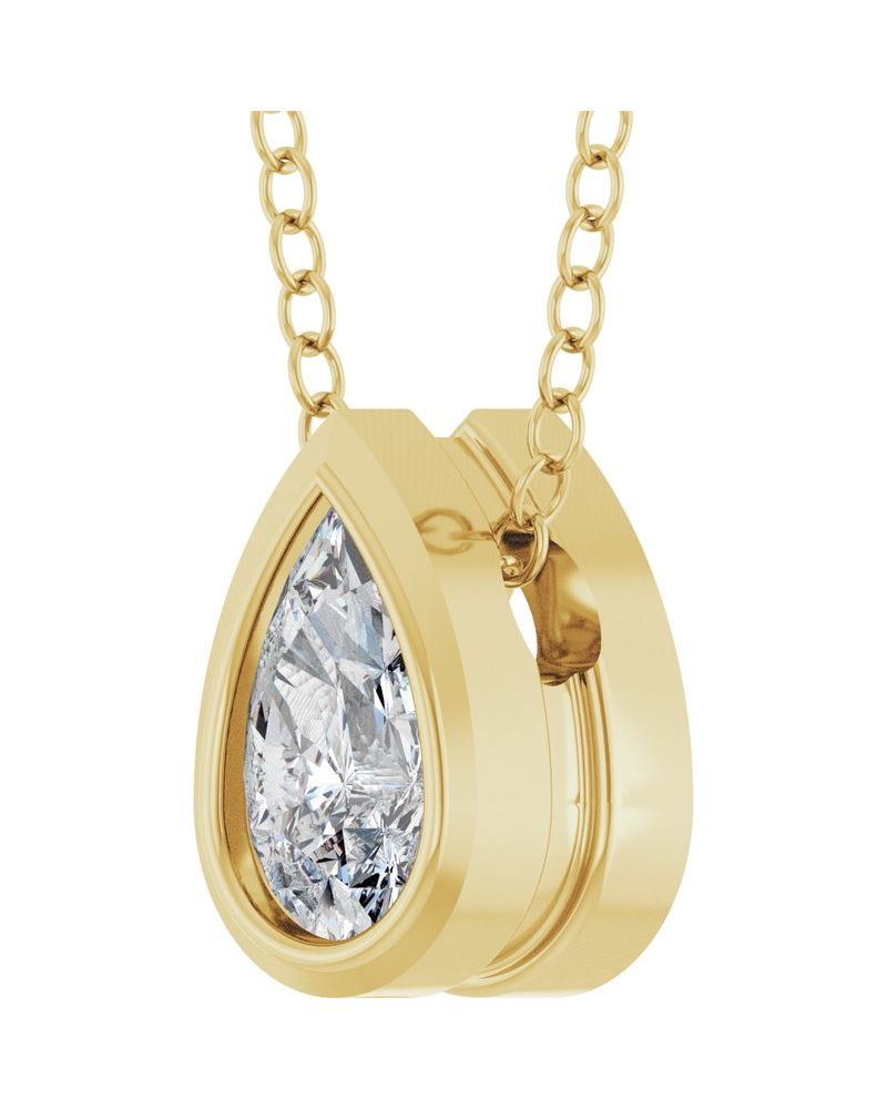 Colar Solitário em Ouro 14k com Diamantes de Laboratório – Modelo 8