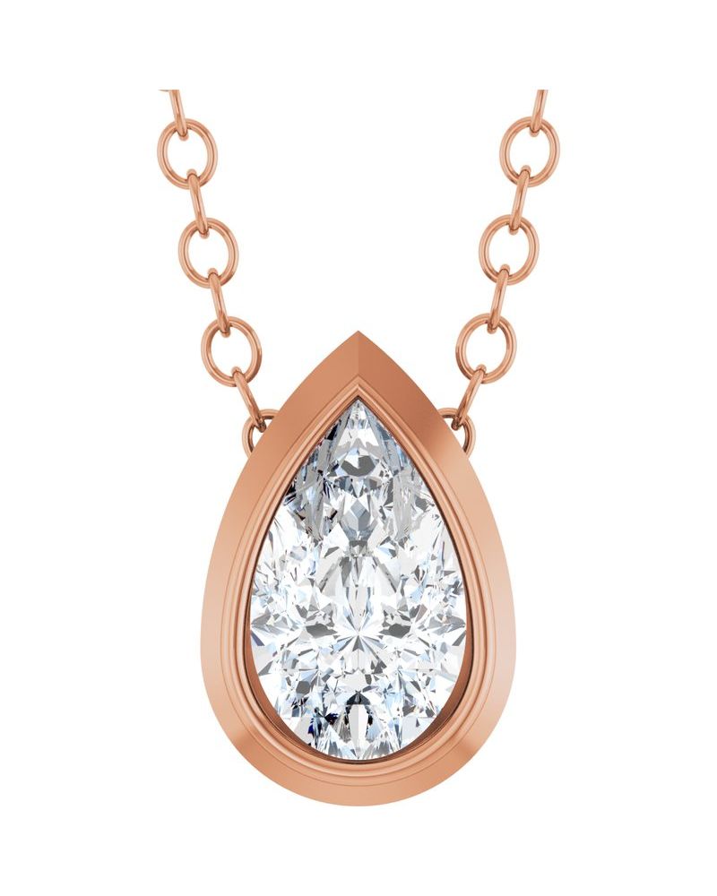 Colar Solitário em Ouro 14k com Diamantes de Laboratório – Modelo 8