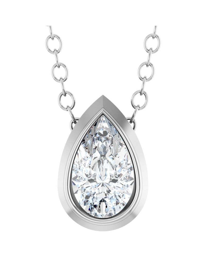Colar Solitário em Ouro 14k com Diamantes de Laboratório – Modelo 8