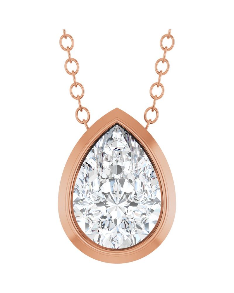 Colar Solitário em Ouro 14k com Diamantes de Laboratório – Modelo 8