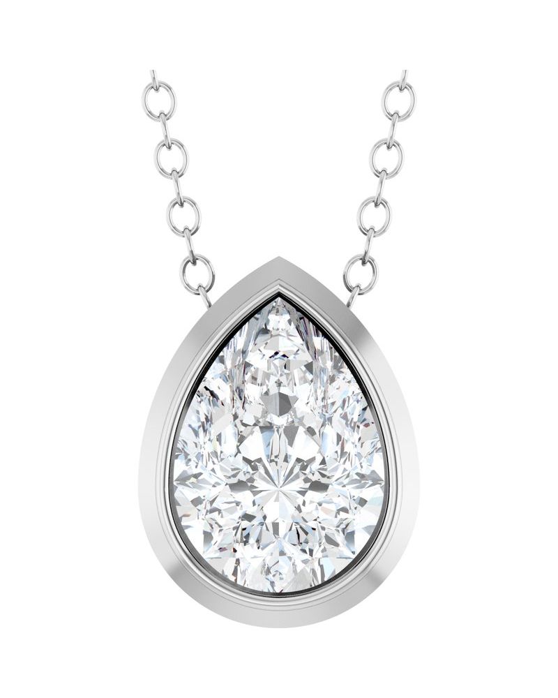 Colar Solitário em Ouro 14k com Diamantes de Laboratório – Modelo 8