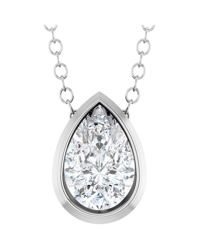Colar Solitário em Ouro 14k com Diamantes de Laboratório – Modelo 8