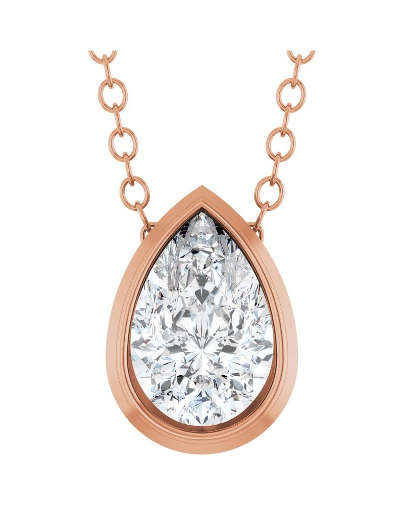 Colar Solitário em Ouro 14k com Diamantes de Laboratório – Modelo 8