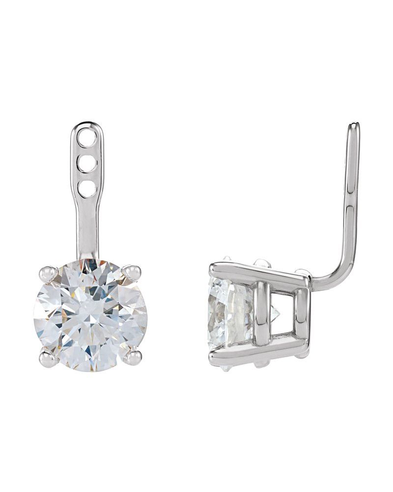 Jaqueta para Brinco Solitário em Ouro 14k com Diamantes de Laboratório