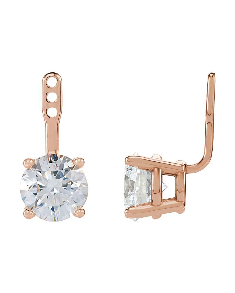 Jaqueta para Brinco Solitário em Ouro 14k com Diamantes de Laboratório