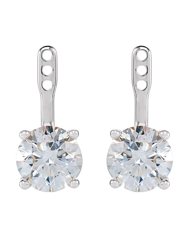 Jaqueta para Brinco Solitário em Ouro 14k com Diamantes de Laboratório