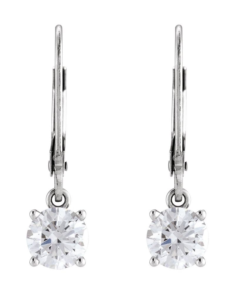 Brinco Redondo Quatro Garras Pendente em Ouro 14k com Diamantes Naturais