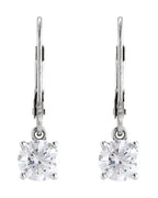Brinco Redondo Quatro Garras Pendente em Ouro 14k com Diamantes Naturais