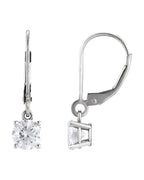 Brinco Redondo Quatro Garras Pendente em Ouro 14k com Diamantes Naturais