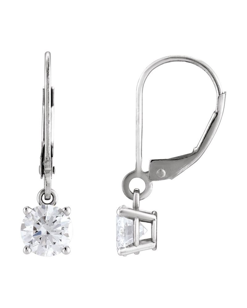 Brinco Redondo Quatro Garras Pendente em Ouro 14k com Diamantes Naturais