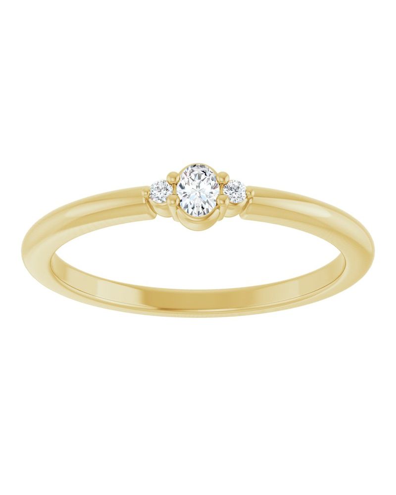 Anel Empilhável em Ouro 14k com Diamantes de Laboratório – Modelo 3