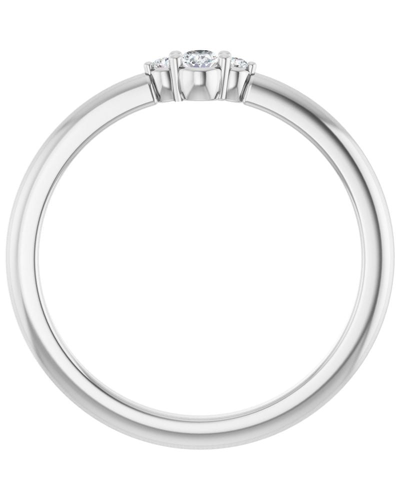 Anel Empilhável em Ouro 14k com Diamantes de Laboratório – Modelo 3