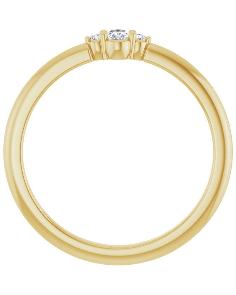 Anel Empilhável em Ouro 14k com Diamantes de Laboratório – Modelo 3