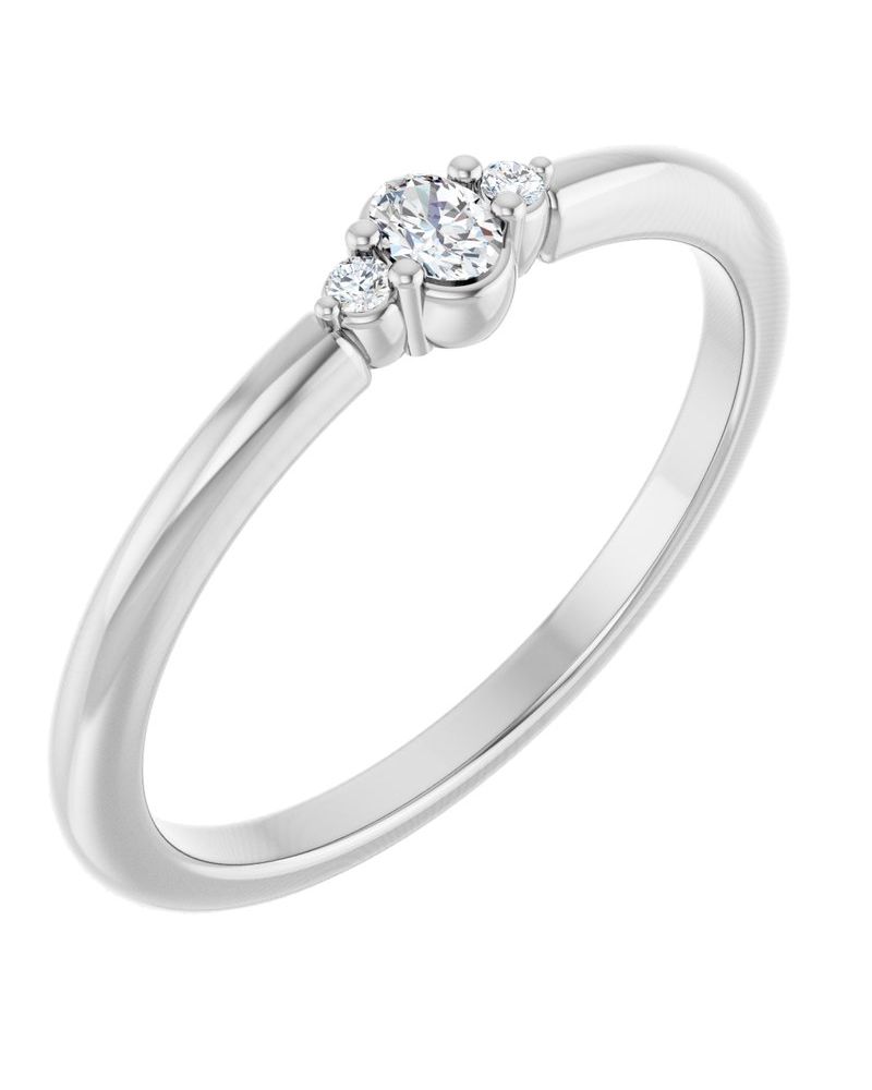 Anel Empilhável em Ouro 14k com Diamantes de Laboratório – Modelo 3