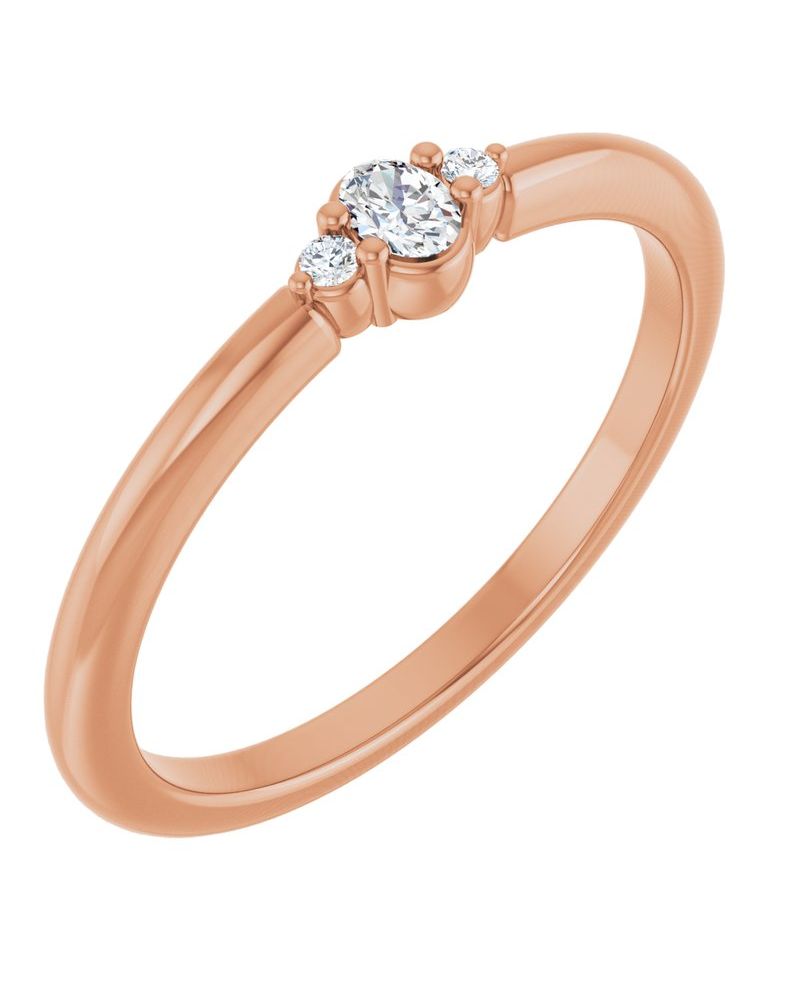 Anel Empilhável em Ouro 14k com Diamantes de Laboratório – Modelo 3