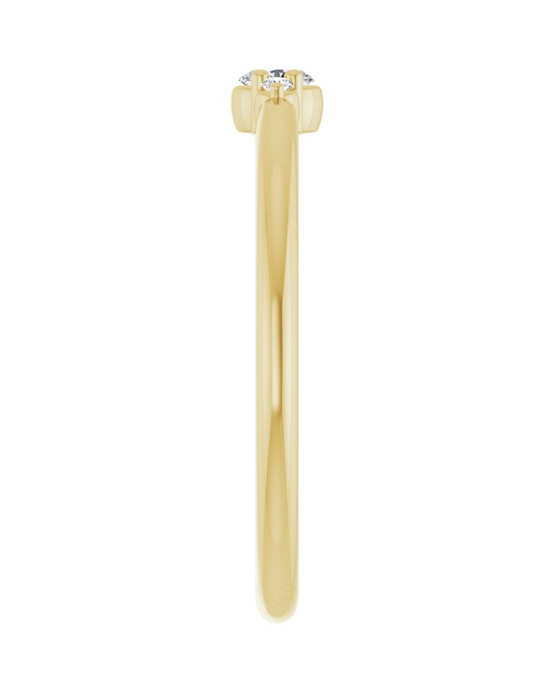 Anel Empilhável em Ouro 14k com Diamantes de Laboratório – Modelo 3