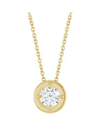 Colar Garras Pontudas Solitário Estilo Bezel em Ouro 14k com Diamantes de Laboratório – Modelo 3