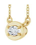 Colar Garras Pontudas Solitário Estilo Bezel em Ouro 14k com Diamantes de Laboratório