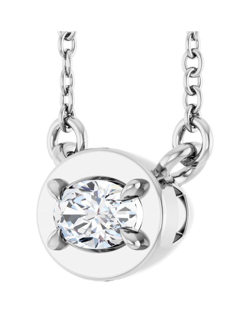 Colar Garras Pontudas Solitário Estilo Bezel em Ouro 14k com Diamantes de Laboratório