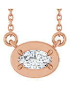 Colar Garras Pontudas Solitário Estilo Bezel em Ouro 14k com Diamantes de Laboratório