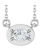 Colar Garras Pontudas Solitário Estilo Bezel em Ouro 14k com Diamantes de Laboratório